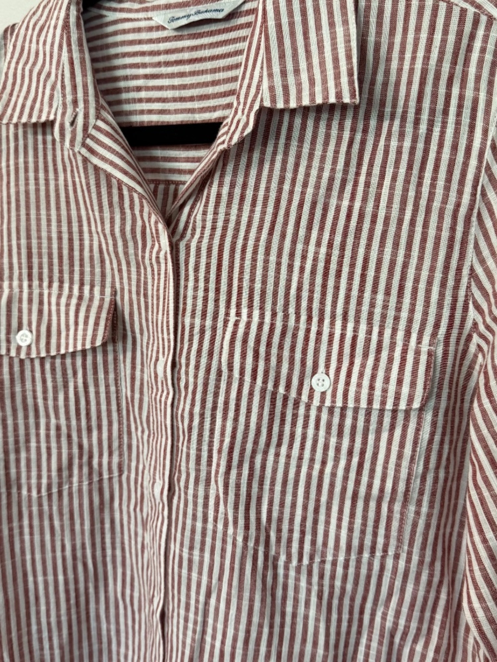 Tommy Bahama Women’s Shoreline Boyfriend Striped Shirt Swim Cover-Up GUC - Picture 3 of 6